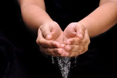 Handful of clear water